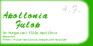 apollonia fulop business card